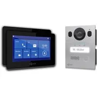 GOLIATH Basic Video Türsprechanlage mit 2 Monitoren - Haus-Alarmanlagen: Einfache Installation mit Plug & Play, 2x 7 Zoll HD Monitoren und Infrarot Nachtsicht für optimale Sicherheit bei Tag und Nacht.