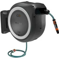 Gardena Akku-Wand-Schlauchbox PowerRoll XXL solo - 40 m automatischer Gartenschlauch, akkubetrieben und platzsparend für müheloses Bewässern