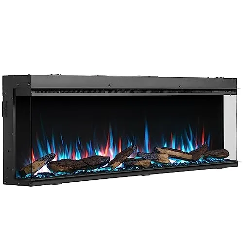 BALDERIA Athena 60" Elektrokamin - Elektrischer Einbaukamin mit 3D-Flammeneffekt - Elektrische Kamine: Genießen Sie ein realistisches Kaminfeuer mit 3D-Flammeneffekt, Heizfunktion und einfacher Bedienung per Fernbedienung für ein gemütliches Zuhause.