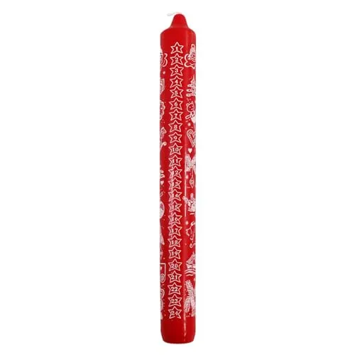 OLShop AG 4er Pack Ebersbacher Adventskalenderkerzen, Motiv Weihnachten, Rot, (Ø x H) 30 x 300 mm