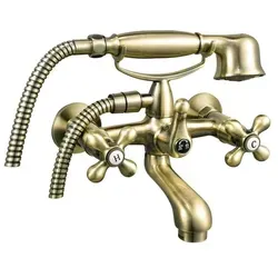 Novaservis Ferro Antica Badewannenarmatur Bronze BAI11BR - Elegante Badewannenarmatur aus Bronze mit Umstellfunktion für Wanne und Brause. Inklusive Handbrause und Schlauch, ideal für stilvolle Badezimmer.