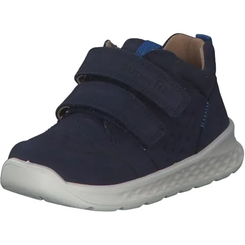 Superfit Jungen Breeze Lauflernschuhe, BLAU/BLAU 8000, 25 EU - Sneaker für Jungen, mit hochwertigem Leder und flexiblem Polyurethan-Verschluss für optimalen Halt und Komfort beim Laufen lernen.