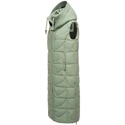 Navahoo Damen Winterjacke Steppweste extralang mit Kapuze - Funktionsjacken - Extralange, ärmellose Weste mit warmer Wattierung und modischem Stehkragen, ideal für Herbst und Winter.