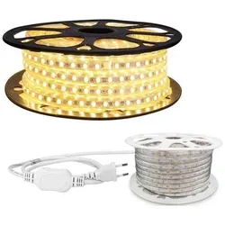 Aigostar LED Stripe 15m Warmweiß - Flexibler 15 Meter LED-Streifen für Innen- und Außenbereiche, ideal zur stimmungsvollen Beleuchtung. Energieeffizient und wetterfest für vielseitige Anwendungen.