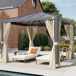 PRIMEYARD Gartenpavillon 3x3 m mit Hardtop Dach - Pavillon mit stabiler Aluminium-Konstruktion und 100% wasserdichtem Polycarbonat-Dach, ideal für ganzjährigen Einsatz und ausgezeichnet mit dem Red Dot Award für Designqualität.