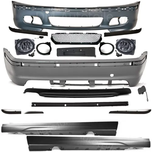 LIMOUSINE Bodykit Stoßstange Set für BMW E46 - Karosserie-Kit für BMW 3er E46 Limousine (1998-2005) mit ABE, ideal für den individuellen Umbau und Verbesserung der Optik.