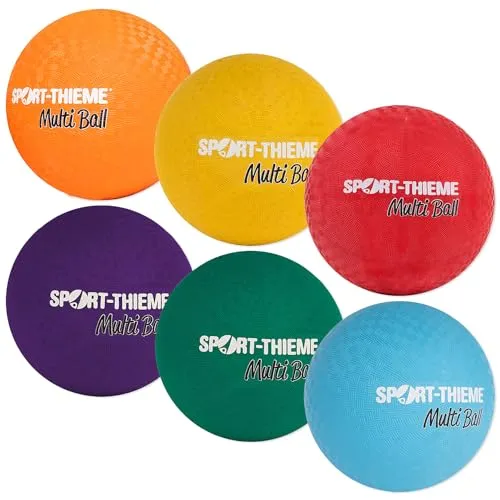 Sport-Thieme MultiBall | 1x Spielball, Trainingsball, Kickball, Wasserball | Griffig, Weich, Robust | In sechs versch. Farben u. 2 Größen | Gummi/Nylon | Nadelventil | Markenqualität
