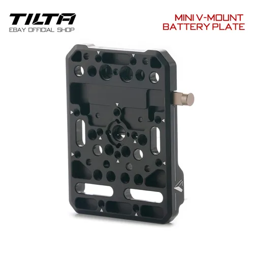 Tilta Mini V-Mount Battery Plate - Filmkamera-Zubehör für BMPCC 6K Pro, Sony FX3/FX6/FX9 - Robuste Aluminium-Konstruktion für zuverlässige Stromversorgung bei Filmproduktionen.