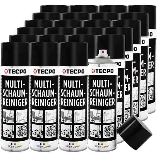 TECPO Multi-Schaumreiniger 24x 500 ml – Vielseitiger Reiniger für Haushalt & Kfz - Lieferumfang: 24x 500 ml TECPO Multi-Schaumreiniger. Ideal für streifenfreie Reinigung ohne Rückstände. A1-zertifiziert für hygienische Bereiche. Für Glas, Fliesen, Bildschirme und mehr geeignet.