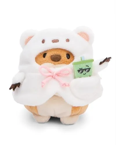 NICI MYMOCHI Kuscheltier Set - Kuscheltier Hund Hiro 8 cm mit Bubble Tee und Eisbärkostüm, Flauschiges Stofftier zum Kuscheln, Spielen und Liebhaben - 61146