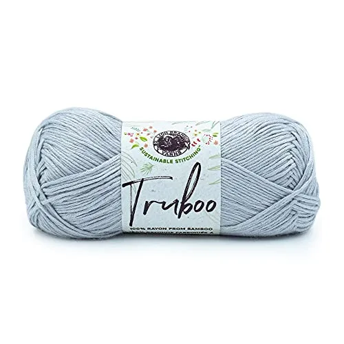 Lion Brand Yarn Truboo Leichtes DK-Garn zum Stricken, Häkeln und Basteln, Silber, 1 Packung