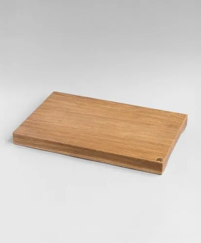 KAWENTSMANN Schneidebrett BEMME – Holz-Schneidebrett aus Eiche – Edles Holzschneidebrett – Schneiden oder Servieren – Handgefertigtes Holzbrett für die Küche (450 x 285 x 40 mm)