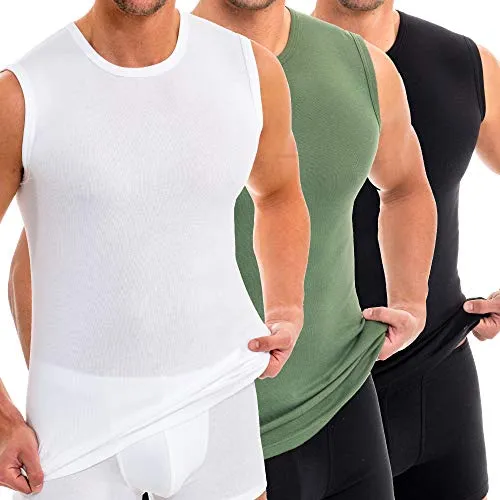 HERMKO 3040 Herren Tank Top Unterhemd 3er Pack - Herren-Unterhemden aus 100% Bio-Baumwolle, hautfreundlich und langlebig, ideal für täglichen Komfort. Seit über 60 Jahren in Familienbetrieb gefertigt.