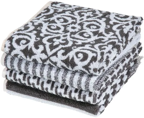 PAD Handtuch Set Family, Frottee (8-St), Made in Europe grau - Handtücher Set mit 8 Frottee-Handtüchern in elegantem Charcoal, aus 100% Baumwolle, besonders saugfähig und pflegeleicht bei 60°C, ideal für die ganze Familie.