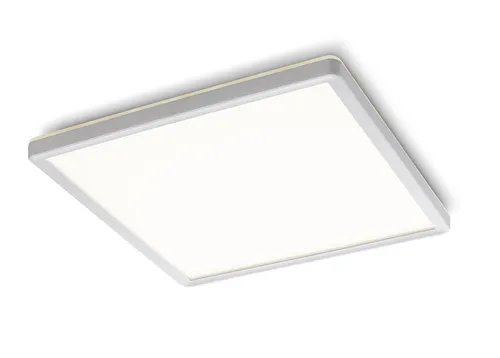 casa NOVA LED Deckenleuchte PLAIN, 1-flammig, Spritzwassergeschützt - Moderne LED-Deckenleuchte in Silbergrau und Weiß, 29 x 29 cm, mit fest integriertem neutralweißem Licht, ideal für Feuchträume dank IP44.
