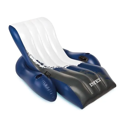 Intex Floating Recliner Lounge - Aufblasbarer Badelounge, mehrfarbig, 180 x 135 cm