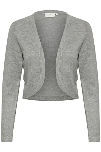 KAFFE Bolero Astrid Damen Bolero Astrid Elegant Jäckchen Langarm Cardigan Bolerojacke 4XL, Grey Melange