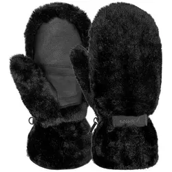 Reusch Damen Molly R-Tex XT Handschuhe – Größe 7, schwarz - Stylische Damen-Fäustlinge mit Plüsch-Optik, Primaloft Gold Isolierung und Wetterschutzmembran. Ideal für kalte Tage, funktional und touchscreenfähig.