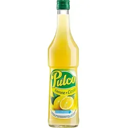 Pulco Zitronensaft 0,7 Liter - Sirup mit frischem Zitronengeschmack, ideal als Basis für Cocktails und Getränke. Hergestellt aus hochwertigen Früchten aus Spanien und Sizilien.