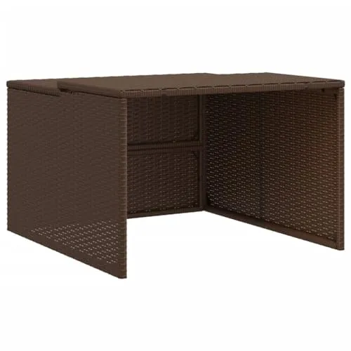 vidaXL Mähroboter Garage, Rasenroboter Überdachung mit Stahlrahmen, Wetterfest Dach Unterstand für Rasenmäher, Rasenmähroboter Garage, Braun 86x90x52/57cm Poly Rattan