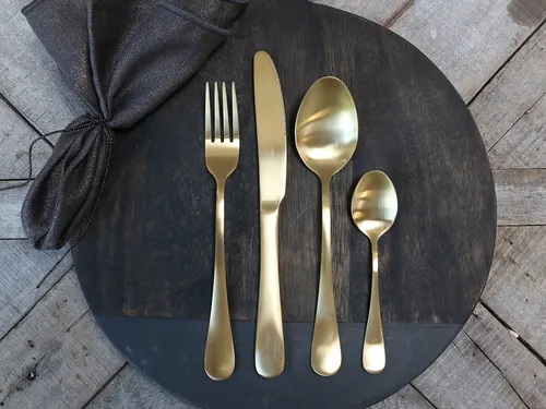 Chic Antique Besteckset Nordique Messer Gabel Löffel 4tlg.Edelst. Gold 61496-27