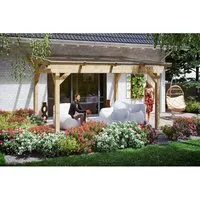Terrassenüberdachung SKAN HOLZ Sanremo 434x250 cm - Markisen & Terrassenüberdachungen, stilvolle Holzüberdachung für perfekten Wetterschutz und gemütliche Stunden im Freien.