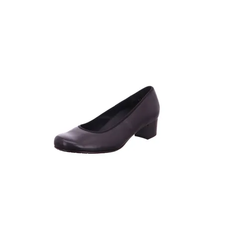 Semler Soft Anilin Damen Pumps in Schwarz, Größe 6 - Elegante Pumps mit breiter Weite H, ideal für kräftige Füße. Stabile 40 mm Blockabsätze und weichen Glattleder sorgen für hohen Tragekomfort.