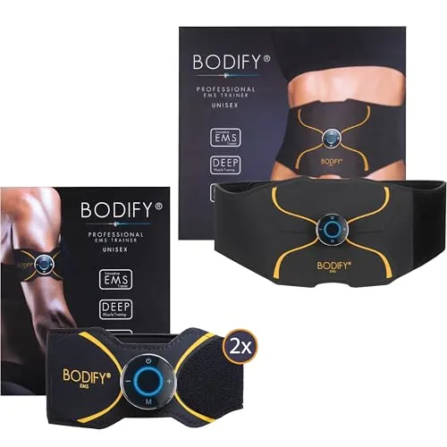 Bodify® 3in1 EMS Trainingsset Pro - Effektiver Muskelaufbau für Zuhause - Reizstromgeräte für gezielte Muskelstimulation. Mit den neuen Bodify A3-Chips steigerst du deinen Muskelaufbau um bis zu 40% effektiver und unterstützt deine Fitnessziele!