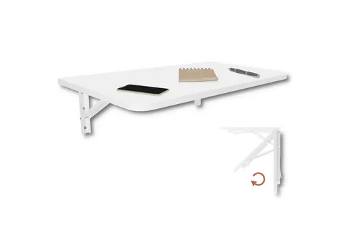 KDR Produktgestaltung Klapptisch 70x40 - Vielseitiger Wandklapptisch in Weiß - Tische - Ideal für kleine Räume, platzsparend und leicht zu montieren, perfekt als Esstisch oder Schreibtisch.