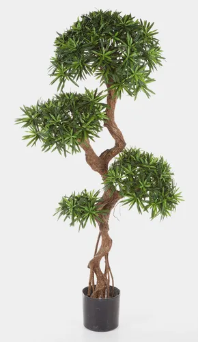 Kunstbaum Künstlicher Podocarpus 160 cm - Hochwertiger Kunstbaum mit 5800 Blättern, ideal für dekorative Akzente in Innenräumen. Pflegeleicht und langlebig, sorgt für eine grüne Atmosphäre ohne Aufwand.