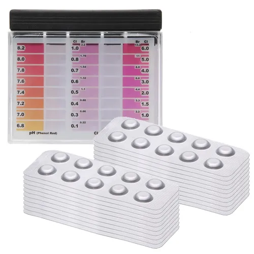 Premium Pooltester Chlor pH inkl. 200 Tabletten - 100 x DPD1 und 100 x Phenol Re