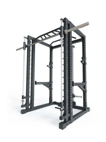 ATLETICA R7-Forge Power Rack mit Smith Machine – 220cm Höhe - Vielseitiges Krafttrainingsgerät mit integrierter Smith Maschine und Latzug für effektives Ganzkörpertraining. Hohe Belastbarkeit von bis zu 850 kg und langlebige Stahlkonstruktion.