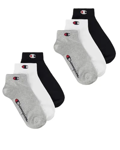 Champion Unisex – Kinder und Jugendliche Core Socks Junior 6PP Quarter Innensocken, Grigio (Melange Chiaro),