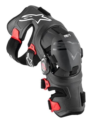 Alpinestars RK-7 Plasma Knie Orthesen - Schwarz/Rot - S - Bandagen mit ergonomischem Design für optimalen Knieschutz und Komfort. Der innovative Nucleon PLASMA Protektor sorgt für maximale Sicherheit und Bewegungsfreiheit beim Off-Road-Fahren.