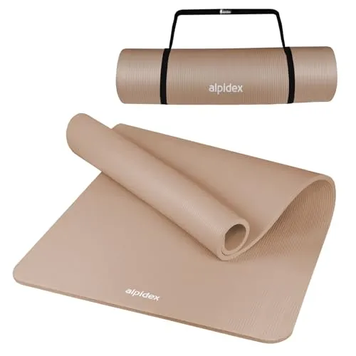 ALPIDEX Yogamatte Extra Dick 1,5 cm – Rutschfeste Fitness Matte für Yoga & Pilates - Hochwertige Gymnastikmatte aus phthalatfreiem Kautschuk, extra dick für optimalen Komfort. Rutschfest und pflegeleicht, ideal für verschiedene Übungen. Inklusive praktischem Tragegurt und gratis E-Book für alle Fitnesslevels.