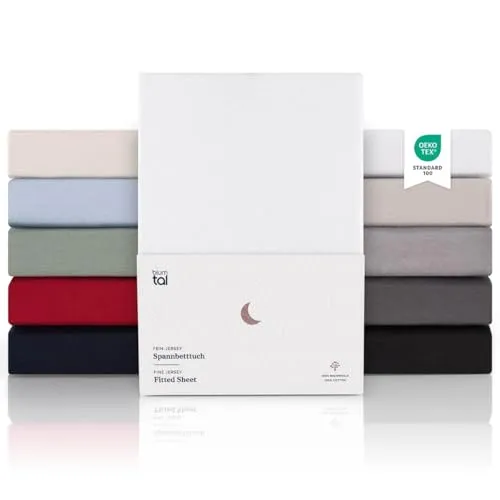 Blumtal Spannbettlaken Premium Topper - 100% Baumwolle mit Rundumgummizug - Hochwertiges Spannbettlaken für perfekte Passform, fusselt nicht und ist bei 60 Grad waschbar. Ideal für Boxspring und Wasserbett Matratzen mit einer Steghöhe bis 40cm.