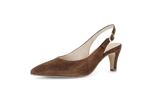 Gabor Damen Sling-Pumps aus Leder in Braun - Elegante Sling-Pumps aus echtem Leder in Braun, ideal für stilbewusste Frauen. Der schlanke Schnitt und der Slingback-Riemen sorgen für perfekten Sitz und maximalen Komfort.