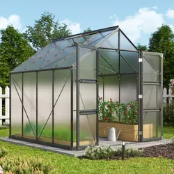 Vitavia Gewächshaus "Domus 6700" mit Zubehör - Garten-Zubehör: 6,7 m² Gewächshaus in schwarz, inklusive über 100 Euro Zubehör wie Hygrometer und Min-Max-Thermometer für optimale Pflanzenpflege.
