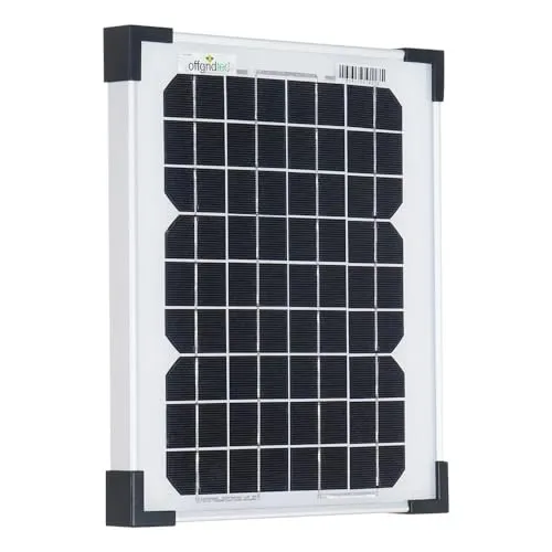 OFF 3-01-001265 - 10 W Solarpanel - Mono-Solarpanel für 12 V-Systeme, ideal für Wohnmobile und Boote mit monokristallinen Zellen und eloxiertem Aluminiumrahmen. Hohe Widerstandsfähigkeit und effizienter Stromfluss dank integrierter Sperrdiode.