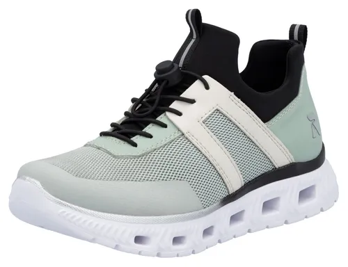 Rieker Damen Low-Top Sneaker M6061 - Bequeme Freizeitschuhe - Damen-Sneaker in grün Kombi (52) mit flacher EVA-Sohle für optimalen Komfort und stilvolles Design, ideal für den Alltag.