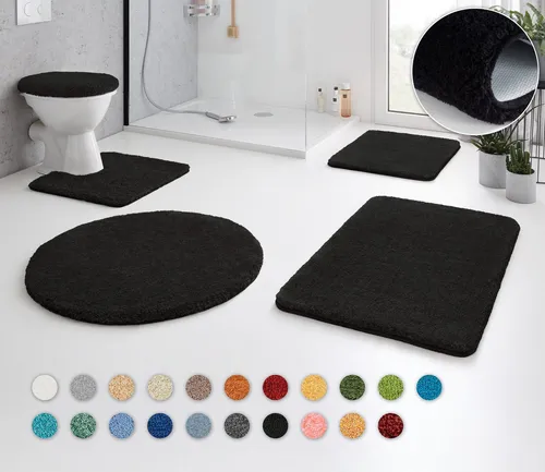 Kleine Wolke Badematte "RELAX", 2er-Set in Schwarz - Genießen Sie jeden Tag den Komfort des flauschigen Badteppichs "RELAX" von Kleine Wolke. Mit einem dichten Flor von 30 mm und rutschhemmender Beschichtung sorgt er für Sicherheit und Stil in Ihrem Badezimmer.