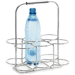 Blomus Flaschenträger Wires 68484 - Körbe & Behälter, sicherer Transport für bis zu 6 Flaschen mit stabilem Griff aus verchromtem Metall, ideal für Limo, Wasser oder Prosecco.