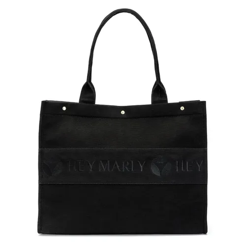 HEY MARLY Shopper Signature Bag schwarz HM65-BLBL-S - Stilvolle und nachhaltige Shopper Bag von HEY MARLY, ideal für Bücher und Laptop. Geräumiges Hauptfach und verstärkte Tragehenkel machen sie zum perfekten Begleiter für den Alltag.