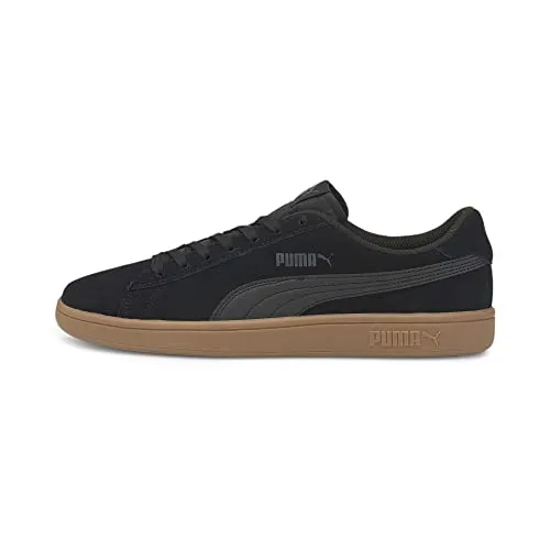 PUMA Unisex Puma Smash v2 Low-Top - Bequemer Sneaker in Puma Black, 44.5 EU - Damen-Sneaker mit Veloursleder-Obermaterial und dämpfender Zwischensohle für optimalen Komfort bei jedem Schritt.