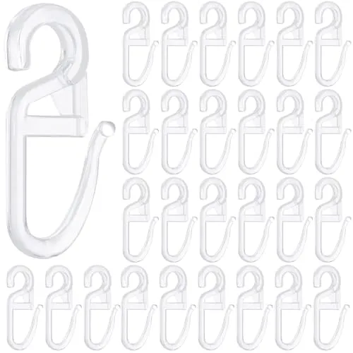 Stück überklipshaken Glasklar Hochwertige Robust Stabil und Langlebig Gardinenhaken für Ringe zum Einhängen Curtain Hooks Kräuselband Haken Faltenlegehaken Gardinenringe Gardienenklammer 100