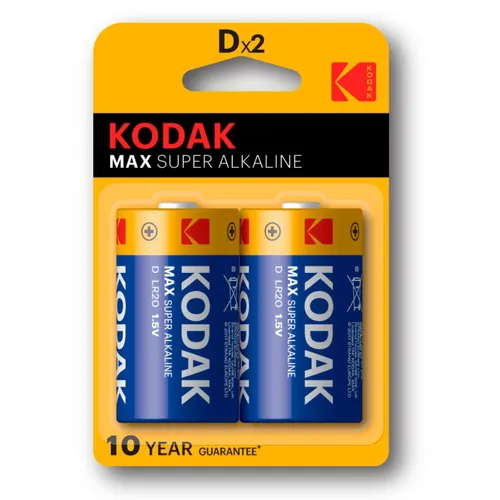 Kodak D Batterien LR14 2er Pack 1,5V lange Dauer Max Super Alkaline Batterien
