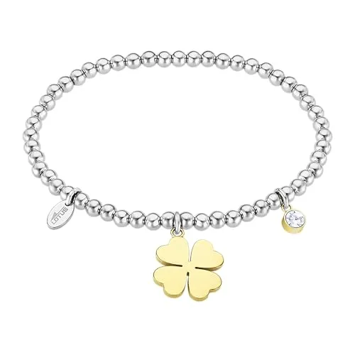 Lotus Style Armband für Damen aus Edelstahl in der Farbe Silber und Gold, Durchmesser: 17 cm, LS2171-2/1