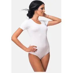 Evoni Damenbody Kurzarm | Eleganter Overall Bodysuit für Frauen | Verschiedene Farben | Hochwertige Nachtwäsche mit optimaler Passform (Small, Weiß) - Der elegante Damenbody mit Rundhals und kurzen Ärmeln bietet optimalen Tragekomfort. Ideal für verschiedene Anlässe, lässt er sich vielseitig kombinieren. Aus 95% Baumwolle für Langlebigkeit und angenehmes Tragegefühl.
