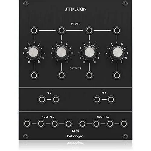 Behringer CP35 ATTENUATORS - Legendäres analoges Attenuator- und Multiples-Modul für Eurorack, authentische Reproduktion der Modular 55 Schaltung mit vier passiven Abschwächern und fixierter CV-Referenzspannung