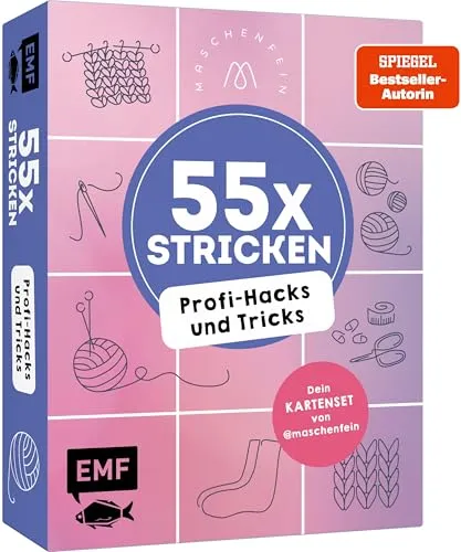 Stricken – Profi-Hacks und Tricks | Dein Kartenset von @maschenfein mit 55 Anleitungen - Entdecke 55 Karten mit Schritt-für-Schritt-Anleitungen für komplizierte Strickstiche. Ideal für kreative Projekte und zum Verschenken. Perfekt für unterwegs! Kategorie: Bücher.
